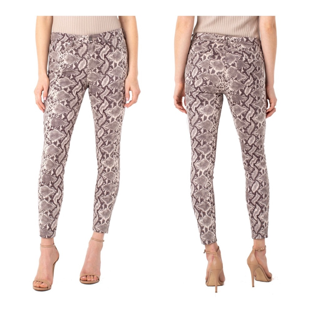 Liverpool Los Angeles Abby Ankle Python Print Skinny Jeans Sz 14/ 32 NWT